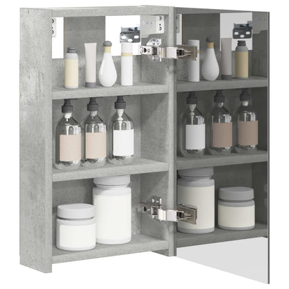 vidaXL Bathroom Mirror Cabinet Concrete Grey 30 x 10.5 x 50 cm 3