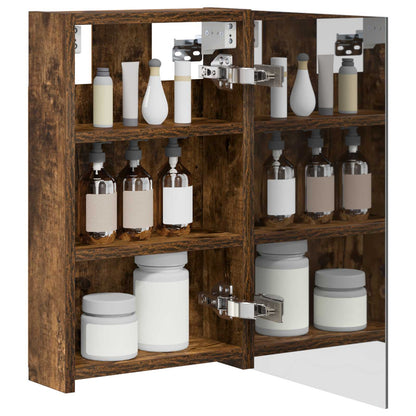 vidaXL Bathroom Mirror Cabinet Smoked Oak 30 x 10.5 x 50 cm 3