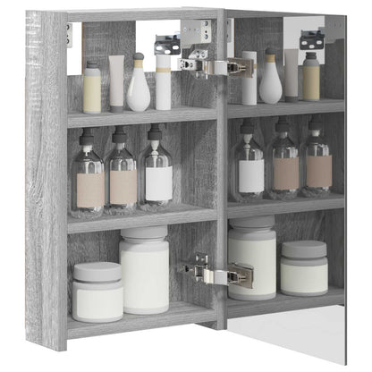 vidaXL Bathroom Mirror Cabinet Grey Sonoma 30 x 10.5 x 50 cm 3