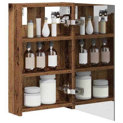vidaXL Bathroom Mirror Cabinet Old Wood 30 x 10.5 x 50 cm 3