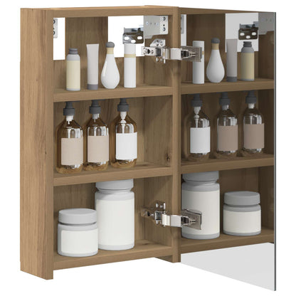 vidaXL Bathroom Mirror Cabinet Artisian Oak 30 x 10.5 x 50 cm 3