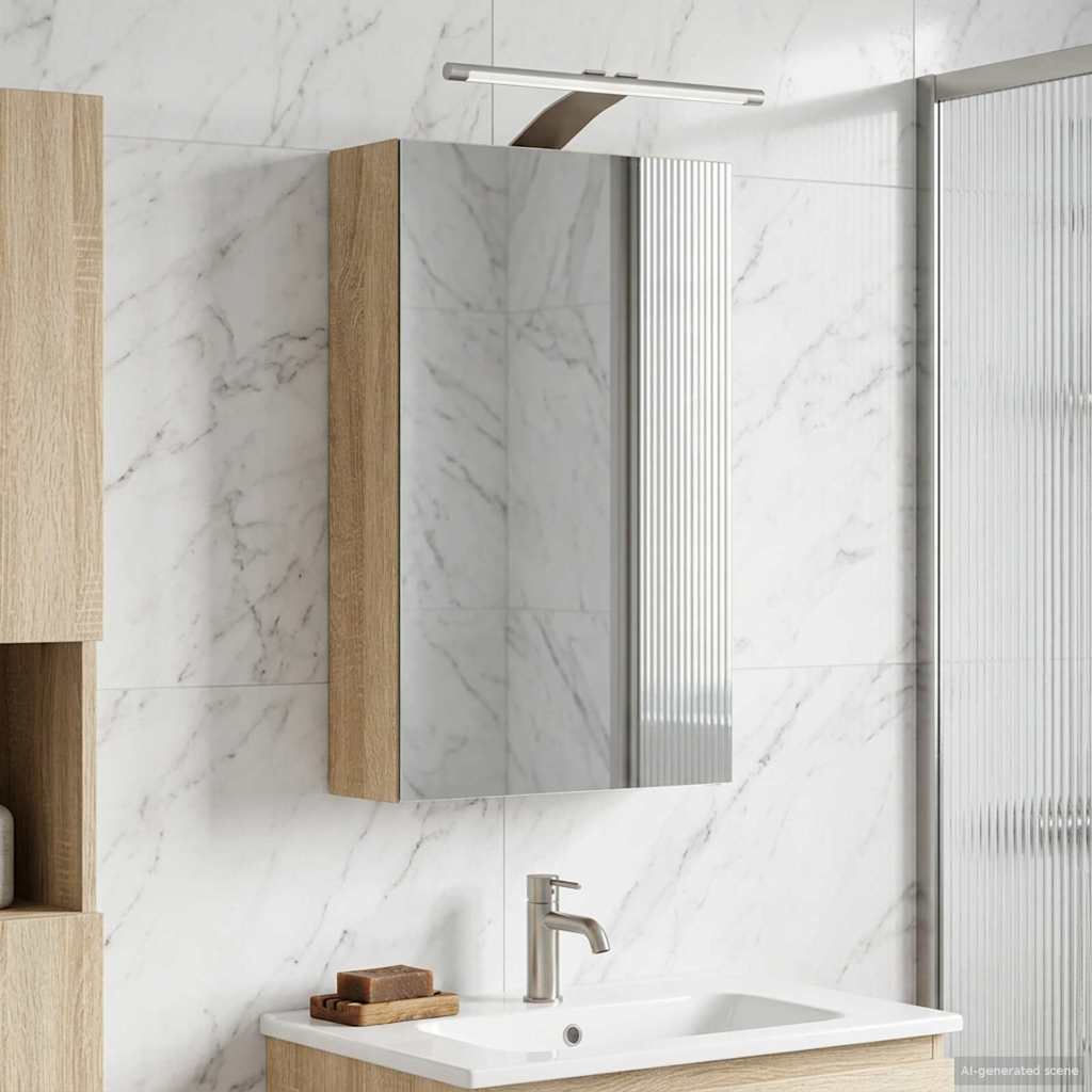 vidaXL Bathroom Mirror Cabinet Sonoma Oak 30 x 10.5 x 50 cm 4