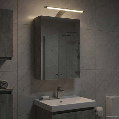 vidaXL Bathroom Mirror Cabinet Concrete Grey 30 x 10.5 x 50 cm 4
