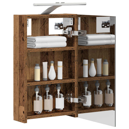 vidaXL Bathroom Mirror Cabinet Old Wood 30 x 10.5 x 50 cm 3