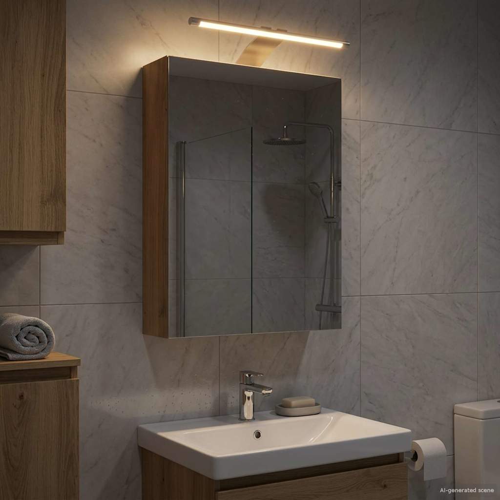 vidaXL Bathroom Mirror Cabinet Artisian Oak 30 x 10.5 x 50 cm 4