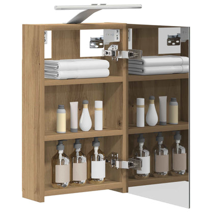 vidaXL Bathroom Mirror Cabinet Artisian Oak 30 x 10.5 x 50 cm 3