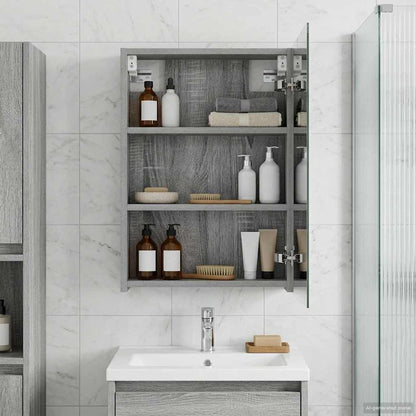 vidaXL Bathroom Mirror Cabinet Grey Sonoma 40 x 10.5 x 60.5 cm 1