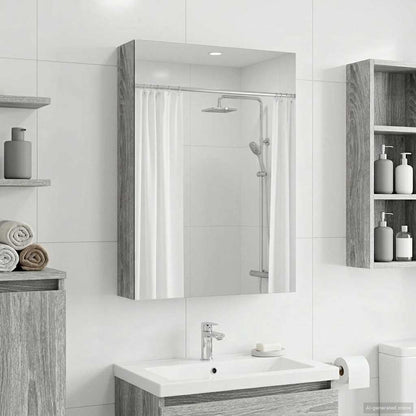 vidaXL Bathroom Mirror Cabinet Grey Sonoma 40 x 10.5 x 60.5 cm 4