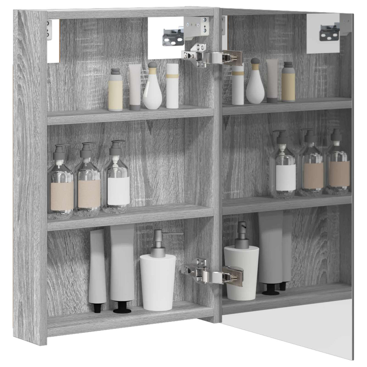 vidaXL Bathroom Mirror Cabinet Grey Sonoma 40 x 10.5 x 60.5 cm 3