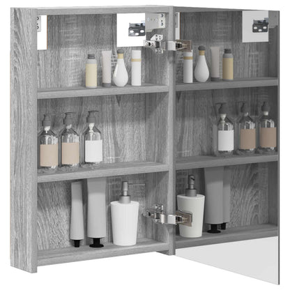 vidaXL Bathroom Mirror Cabinet Grey Sonoma 40 x 10.5 x 60.5 cm 3