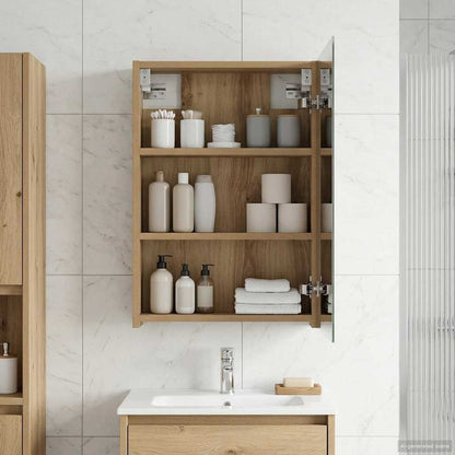 vidaXL Bathroom Mirror Cabinet Artisan Oak 40 x 10.5 x 60.5 cm 4