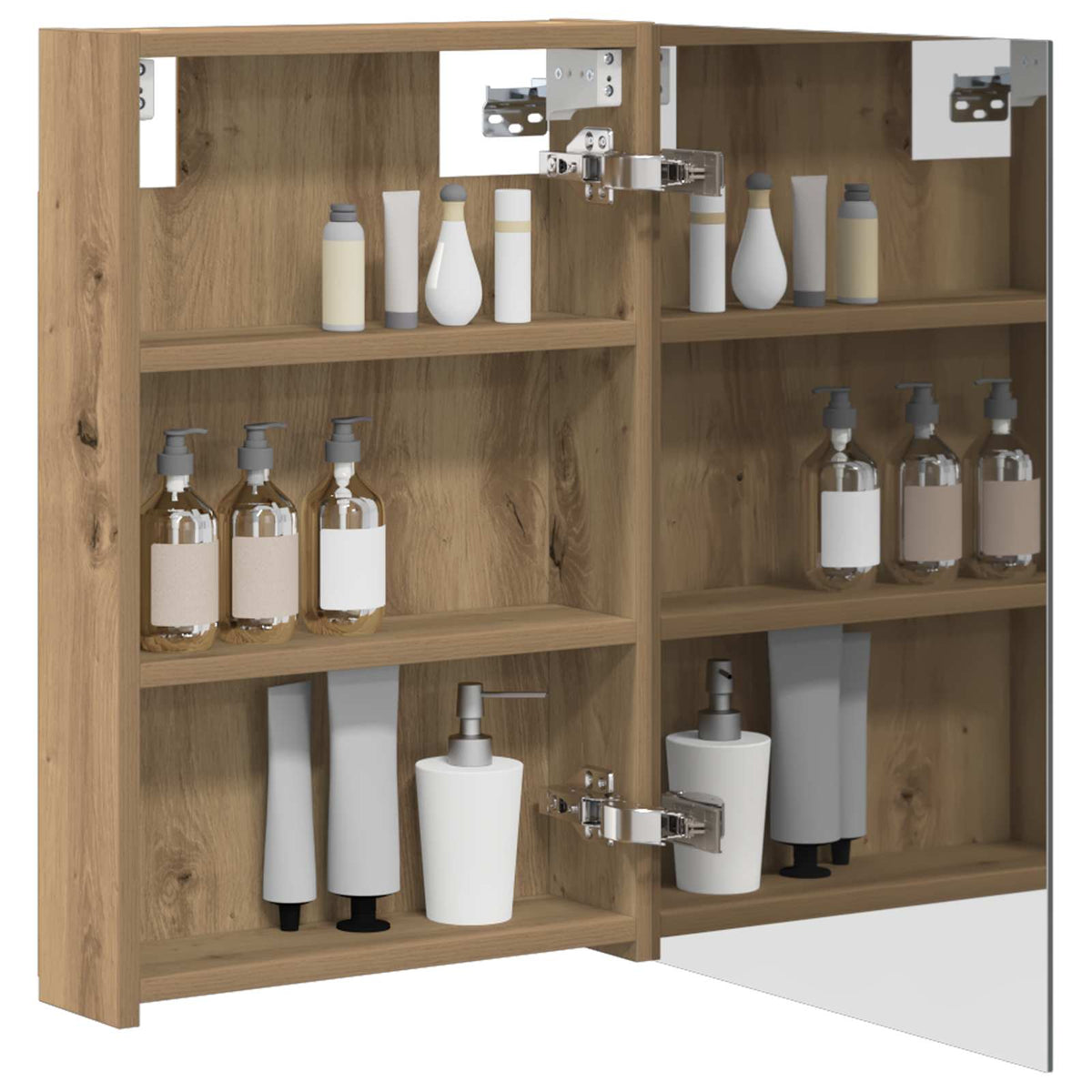 vidaXL Bathroom Mirror Cabinet Artisan Oak 40 x 10.5 x 60.5 cm 3