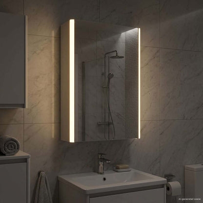 vidaXL Bathroom Mirror Cabinet White 33 x 11.5 x 50 cm Engineered wood 4