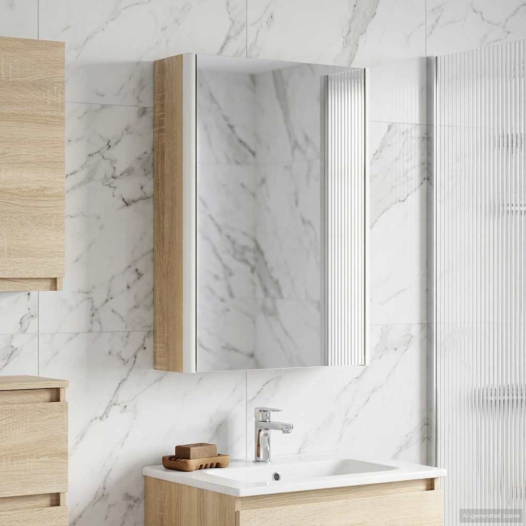 vidaXL Bathroom Mirror Cabinet Sonoma Oak 33 x 11.5 x 50 cm 4