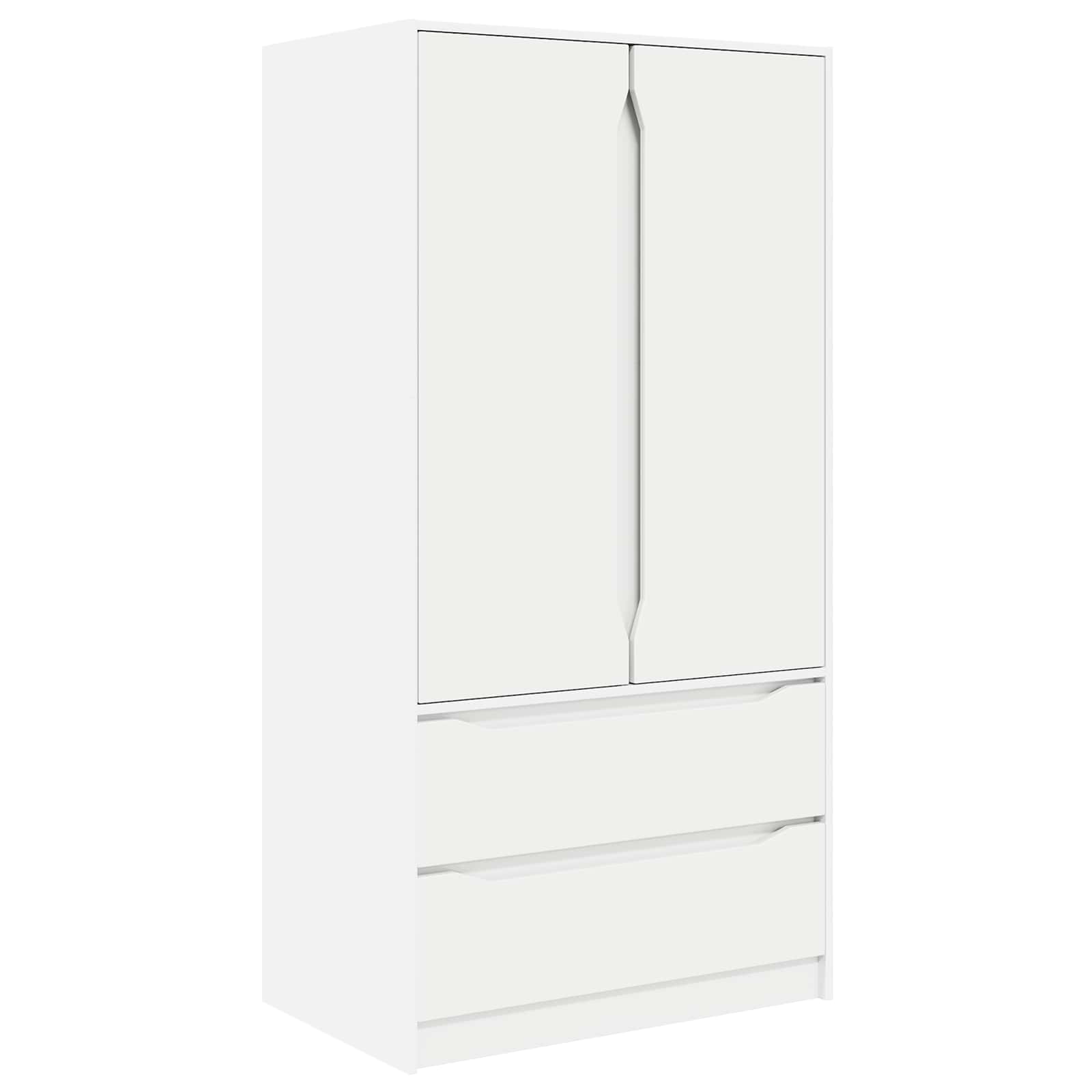 vidaXL Wardrobe with Drawer White 79.5 x 49 x 156 cm Engineered Wood 2
