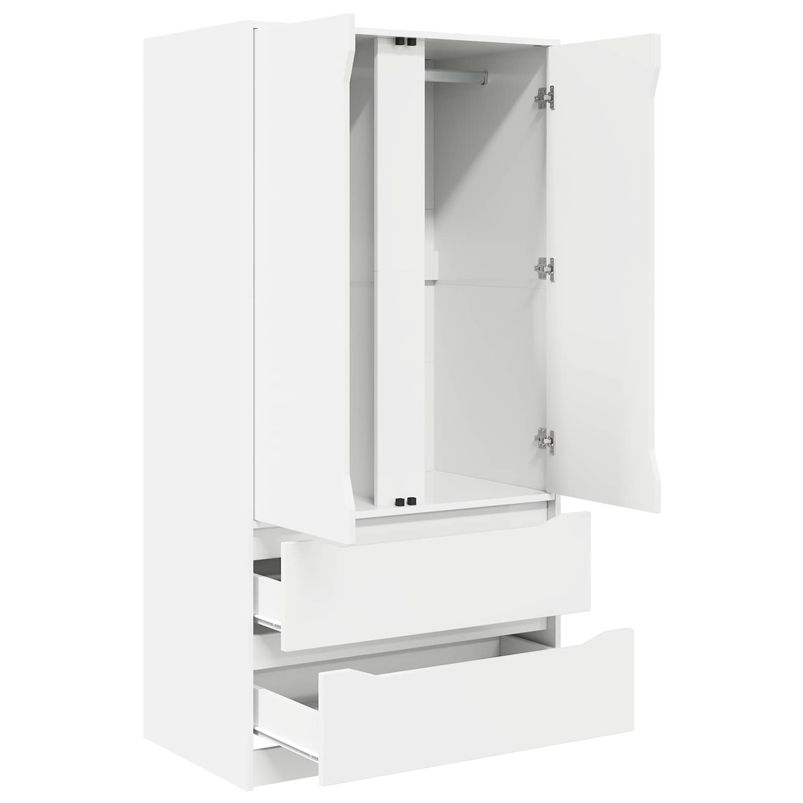 vidaXL Wardrobe with Drawer White 79.5 x 49 x 156 cm Engineered Wood 5