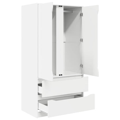 vidaXL Wardrobe with Drawer White 79.5 x 49 x 156 cm Engineered Wood 5