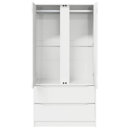 vidaXL Wardrobe with Drawer White 79.5 x 49 x 156 cm Engineered Wood 6