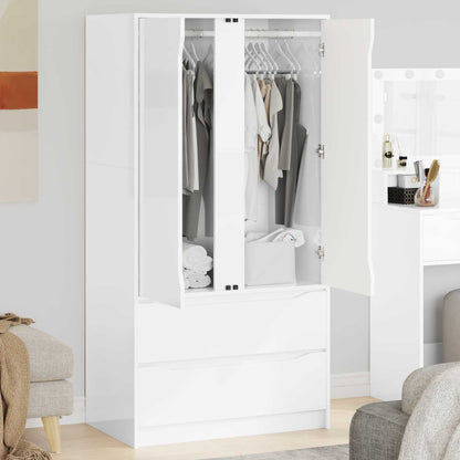 vidaXL Wardrobe High Gloss White 79.5 x 49 x 156 cm Engineered Wood 4