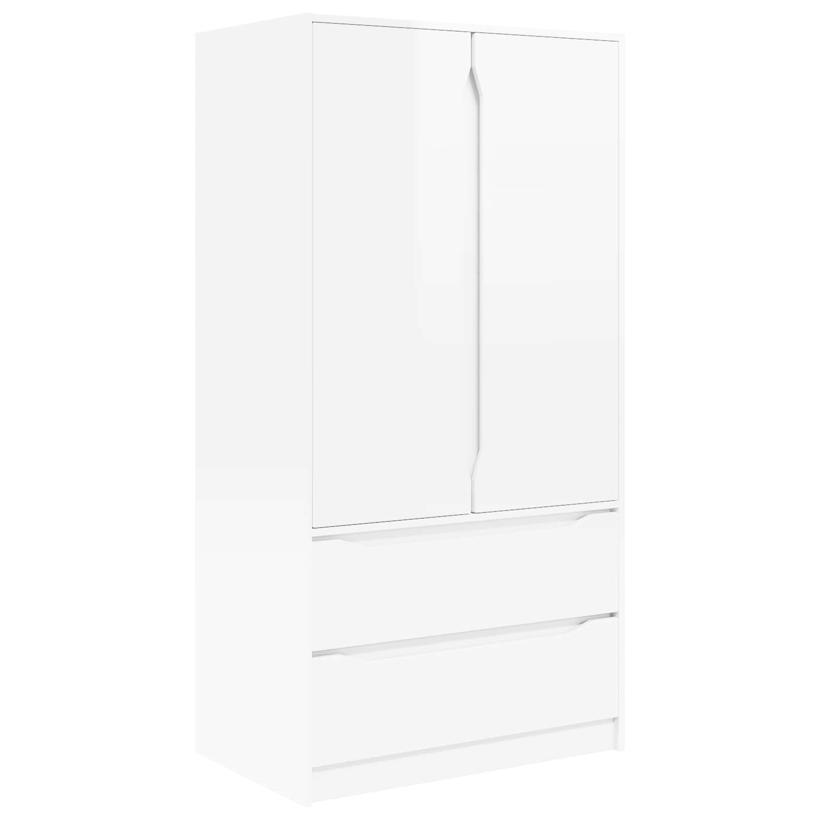 vidaXL Wardrobe High Gloss White 79.5 x 49 x 156 cm Engineered Wood 2