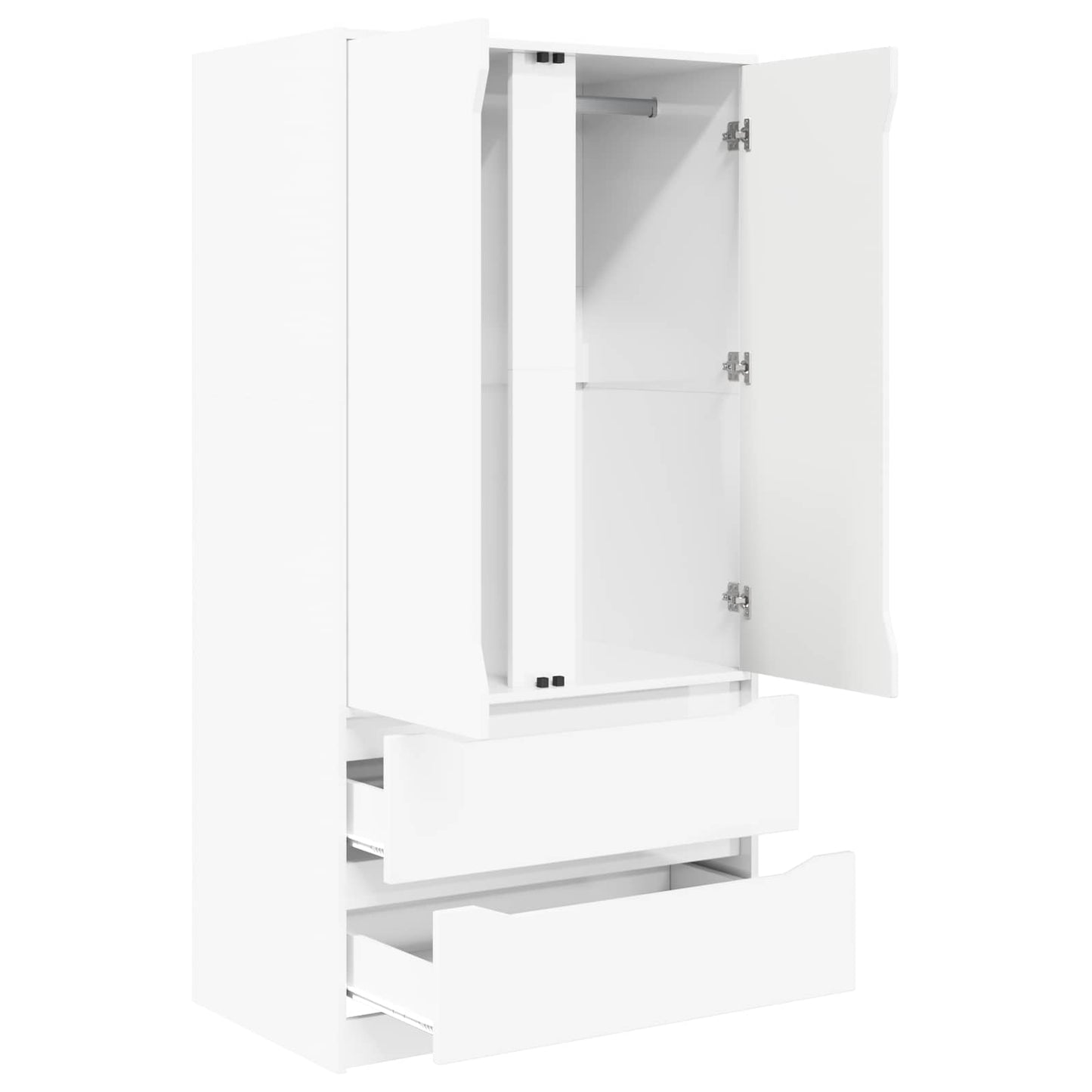 vidaXL Wardrobe High Gloss White 79.5 x 49 x 156 cm Engineered Wood 5