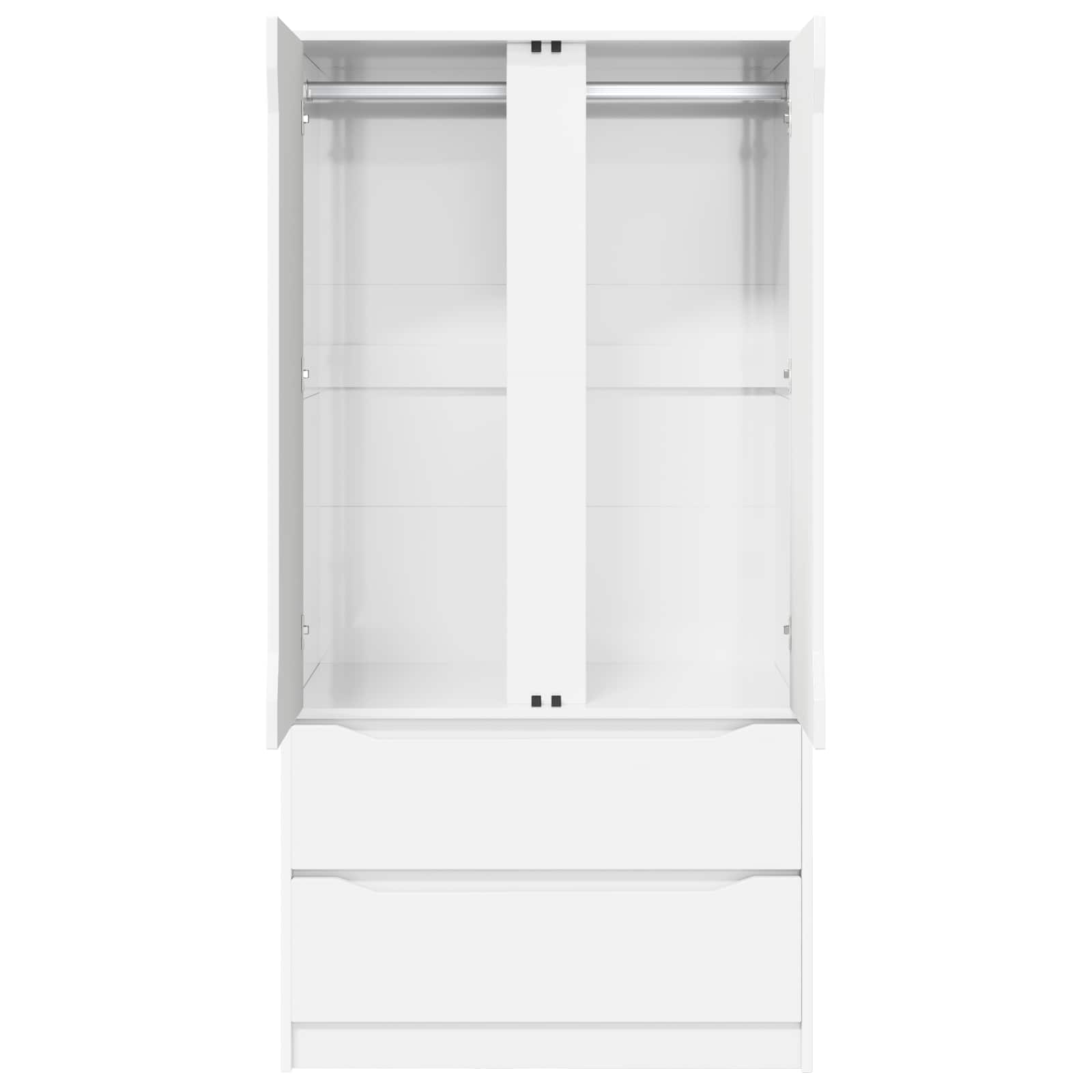 vidaXL Wardrobe High Gloss White 79.5 x 49 x 156 cm Engineered Wood 6