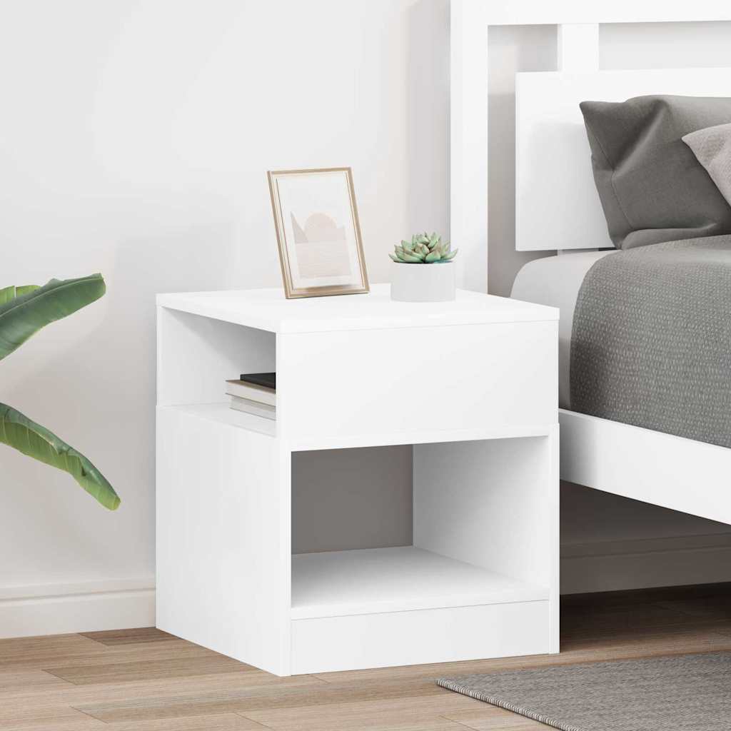 vidaXL End Table 2 pcs White 40.5 x 40 x 45 cm Engineered Wood 1