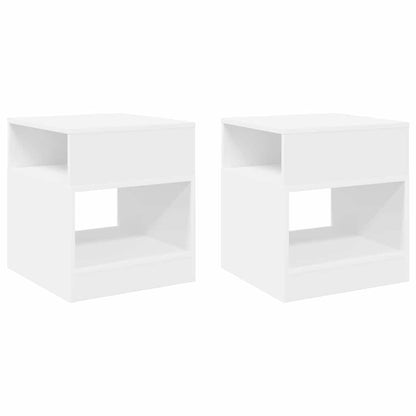vidaXL End Table 2 pcs White 40.5 x 40 x 45 cm Engineered Wood 2