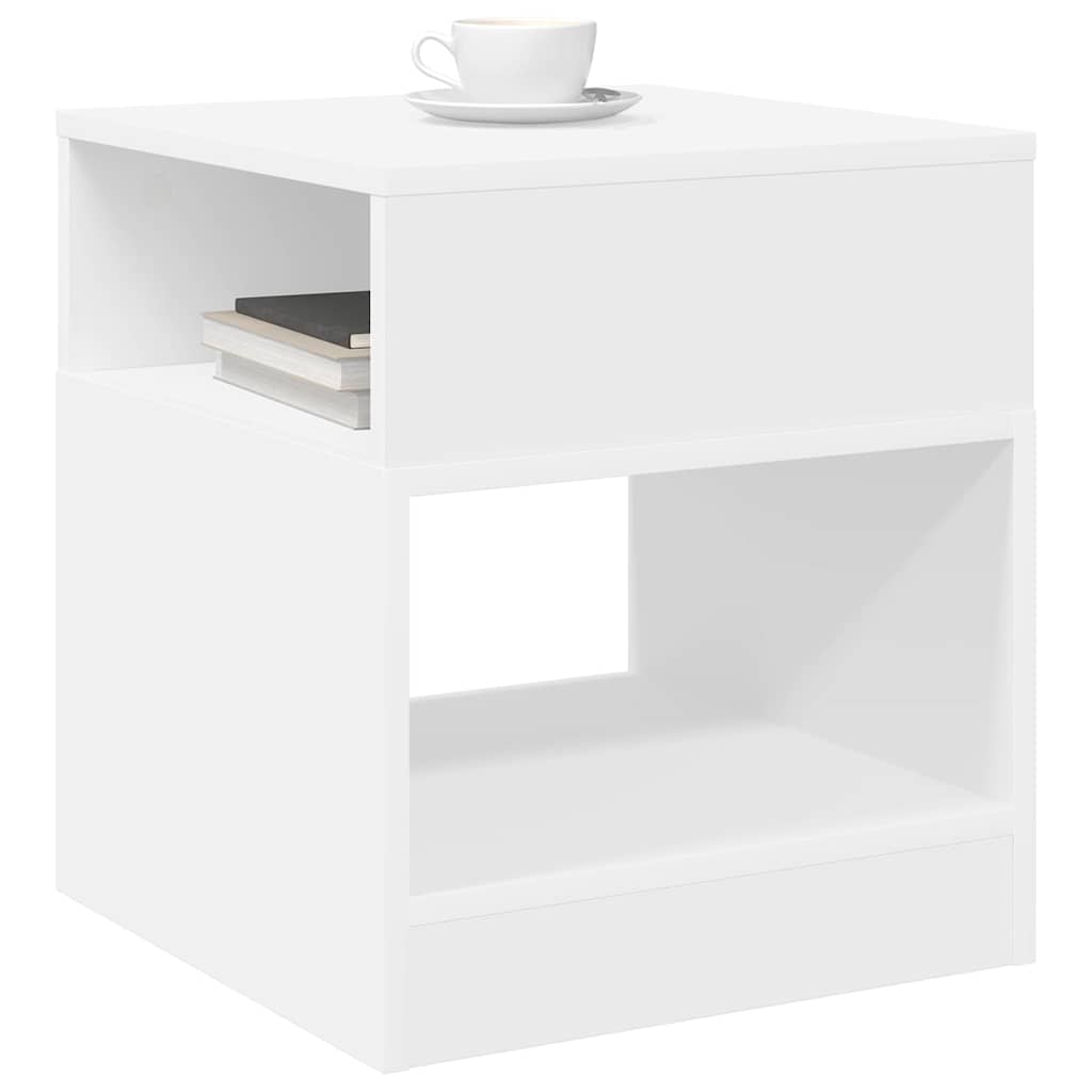 vidaXL End Table 2 pcs White 40.5 x 40 x 45 cm Engineered Wood 3