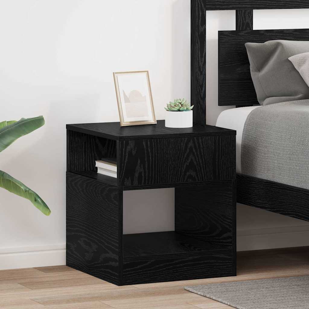 vidaXL End Table 2 pcs Black Oak 40.5 x 40 x 45 cm Engineered Wood 1