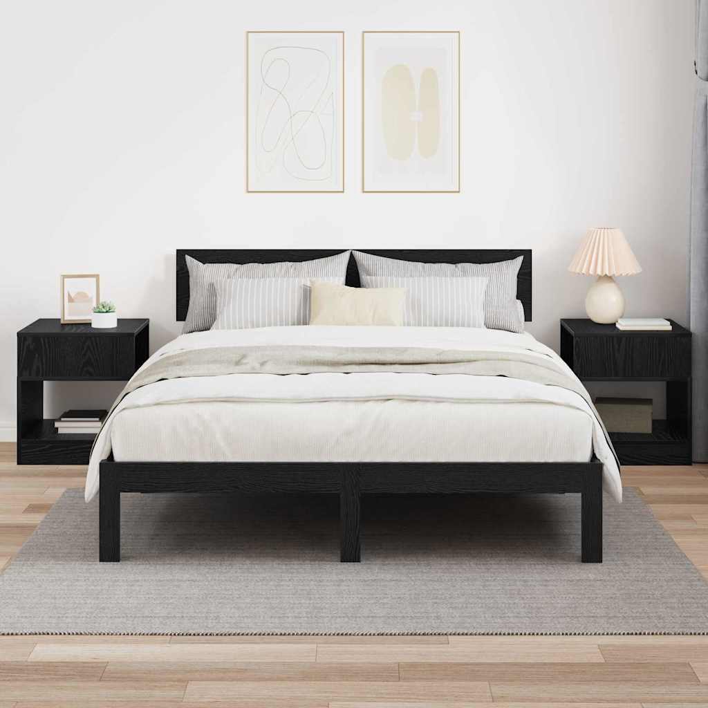 vidaXL End Table 2 pcs Black Oak 40.5 x 40 x 45 cm Engineered Wood 4