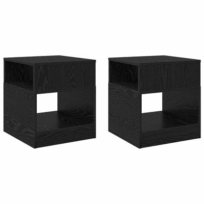 vidaXL End Table 2 pcs Black Oak 40.5 x 40 x 45 cm Engineered Wood 2