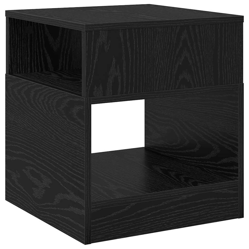 vidaXL End Table 2 pcs Black Oak 40.5 x 40 x 45 cm Engineered Wood 5