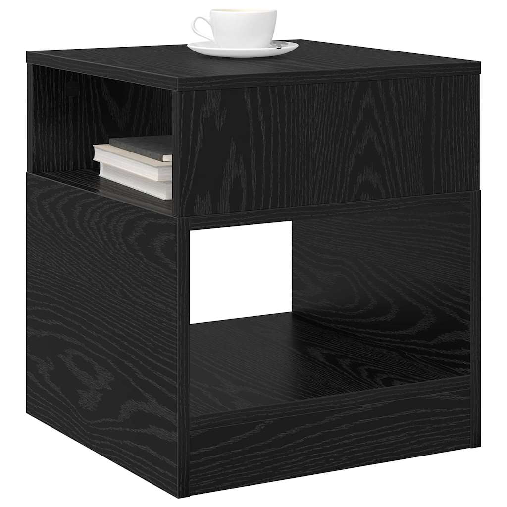 vidaXL End Table 2 pcs Black Oak 40.5 x 40 x 45 cm Engineered Wood 3