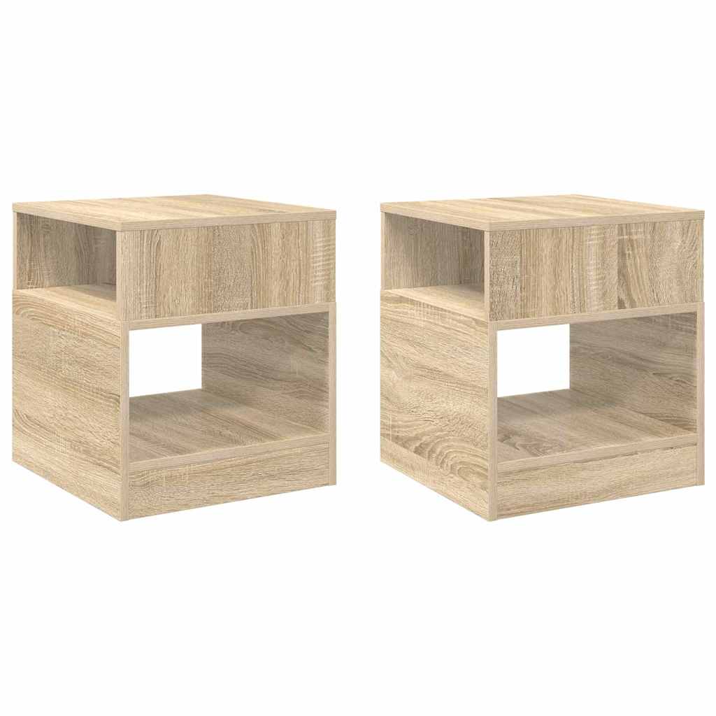 vidaXL End Table 2 pcs Sonoma Oak 40.5 x 40 x 45 cm Engineered Wood 2