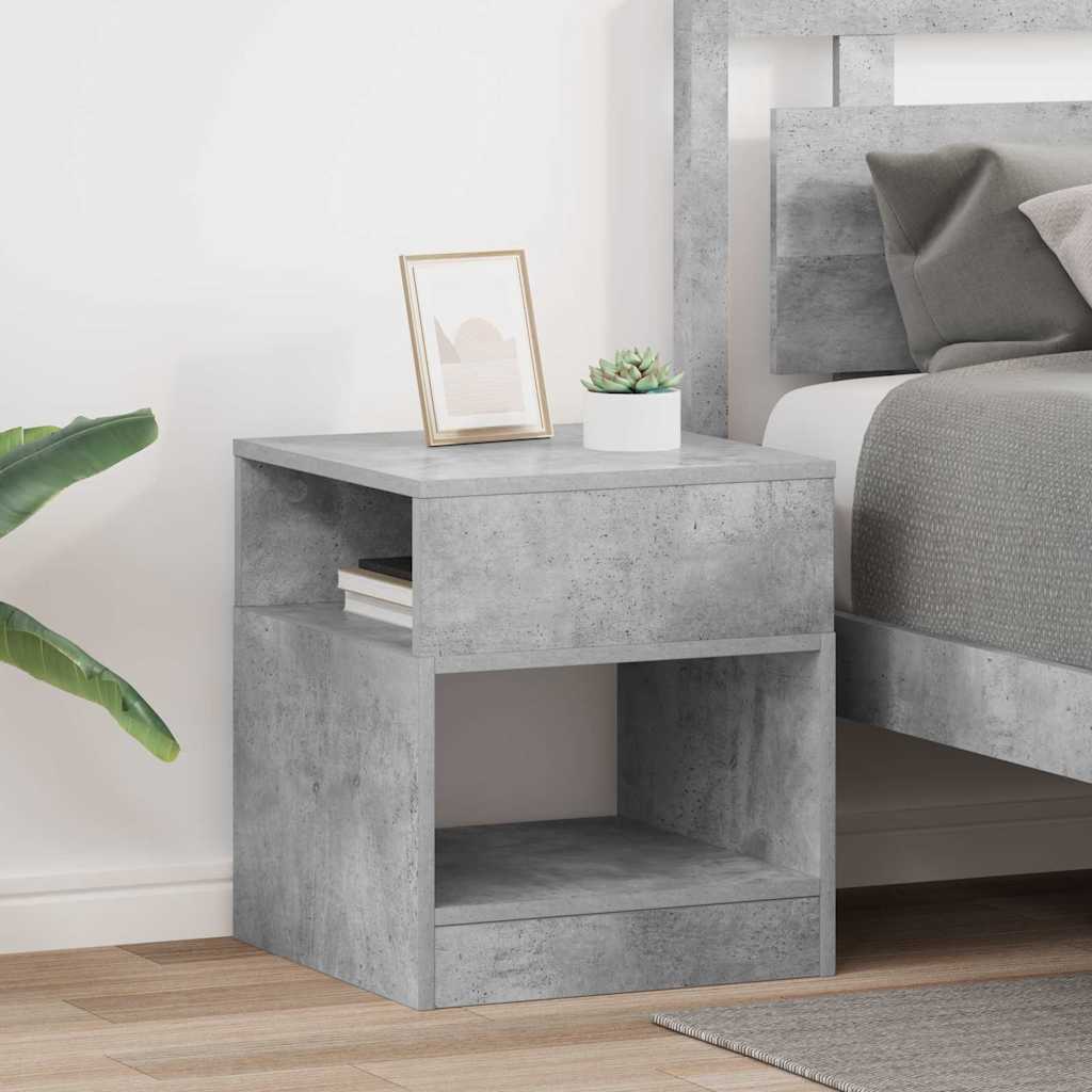 vidaXL End Table 2 pcs Concrete Grey 40.5 x 40 x 45 cm Engineered Wood 1