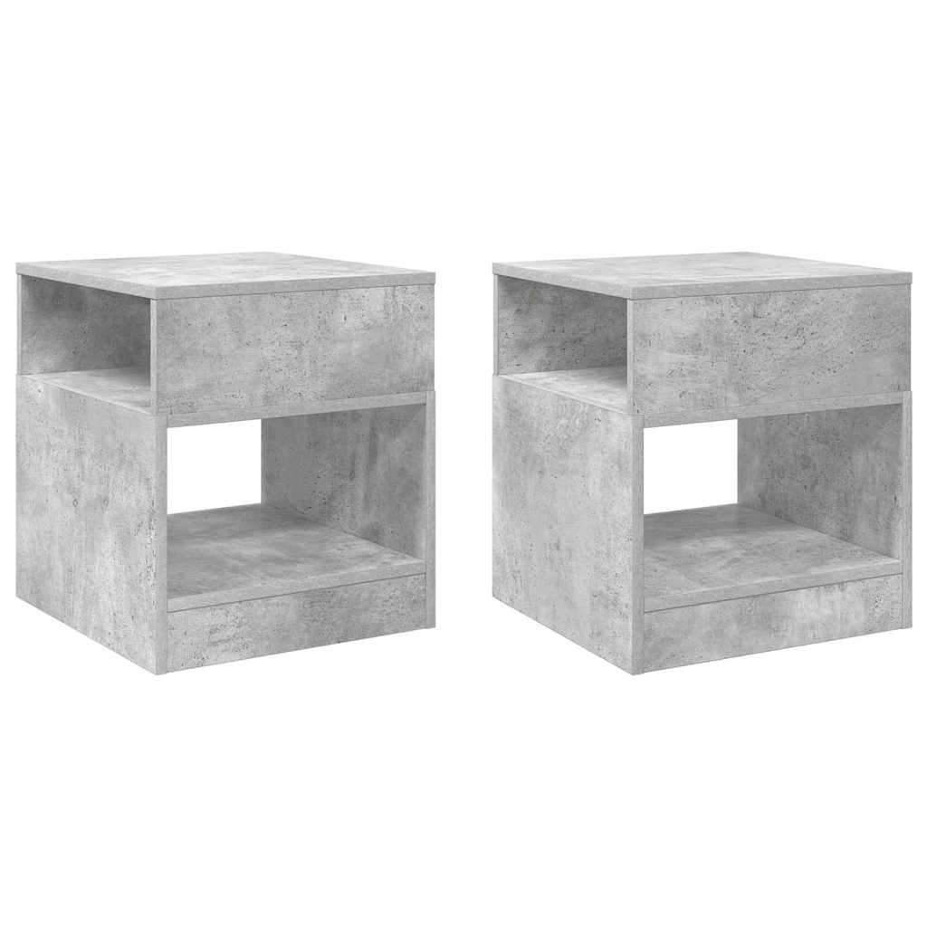 vidaXL End Table 2 pcs Concrete Grey 40.5 x 40 x 45 cm Engineered Wood 2