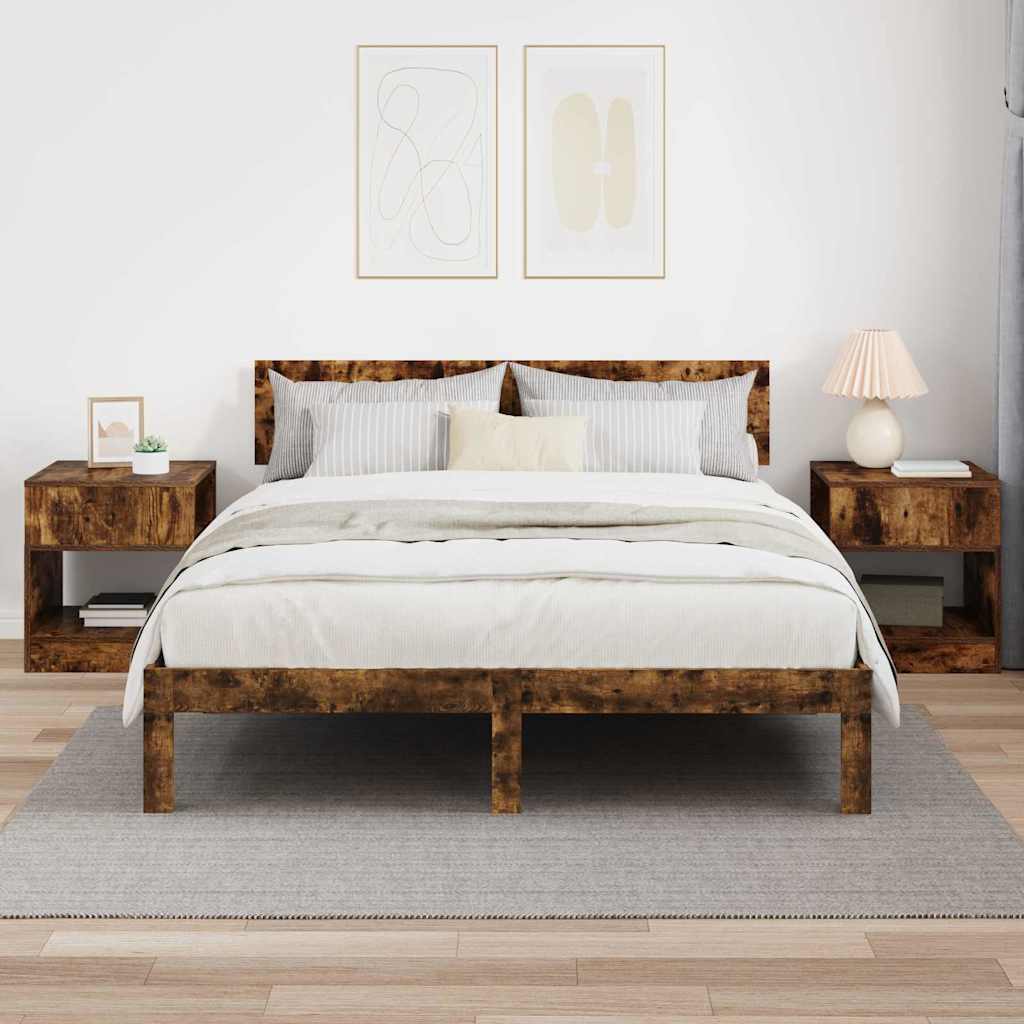 vidaXL End Table 2 pcs Smoked Oak 40.5 x 40 x 45 cm Engineered Wood 4