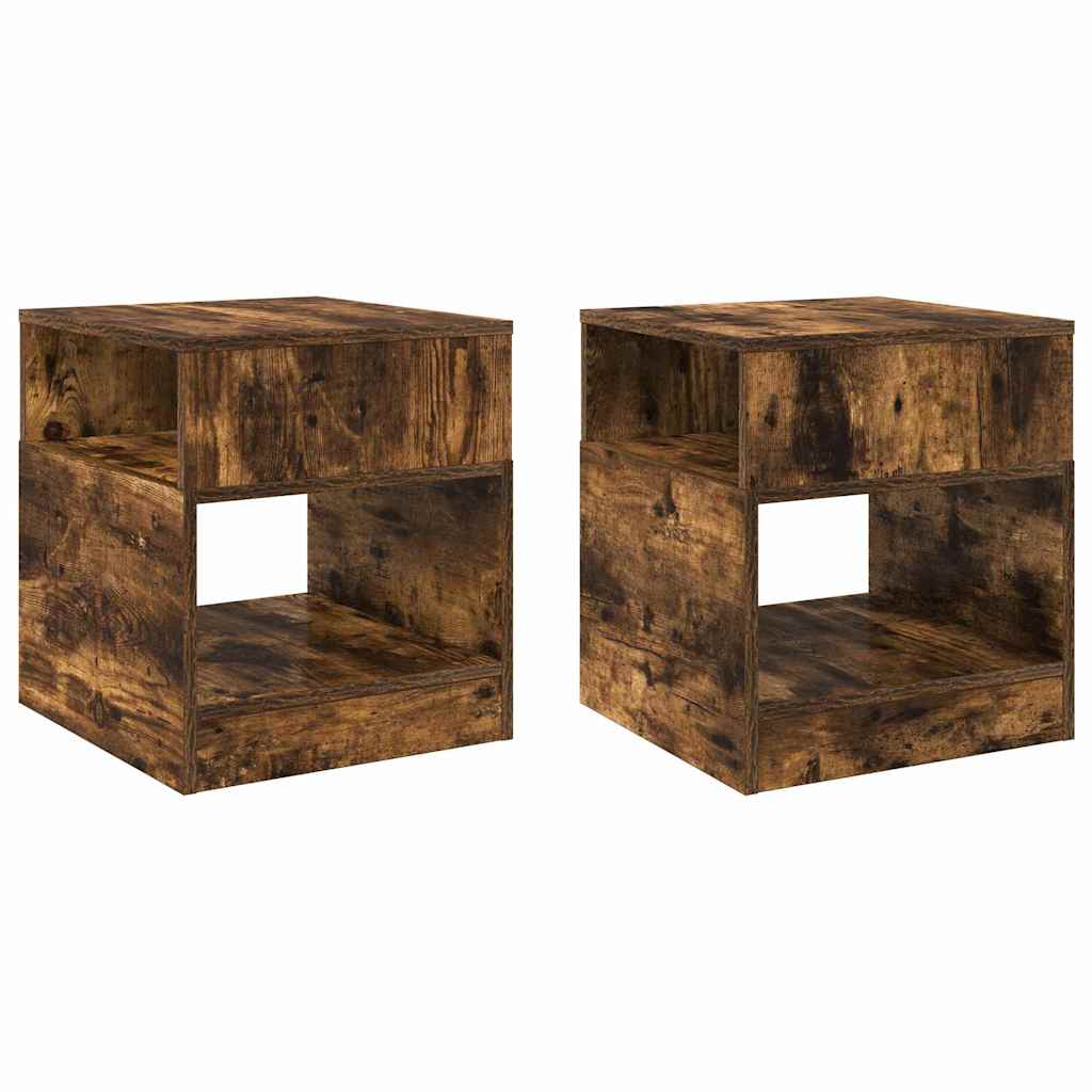 vidaXL End Table 2 pcs Smoked Oak 40.5 x 40 x 45 cm Engineered Wood 2