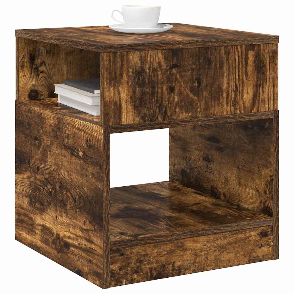 vidaXL End Table 2 pcs Smoked Oak 40.5 x 40 x 45 cm Engineered Wood 3
