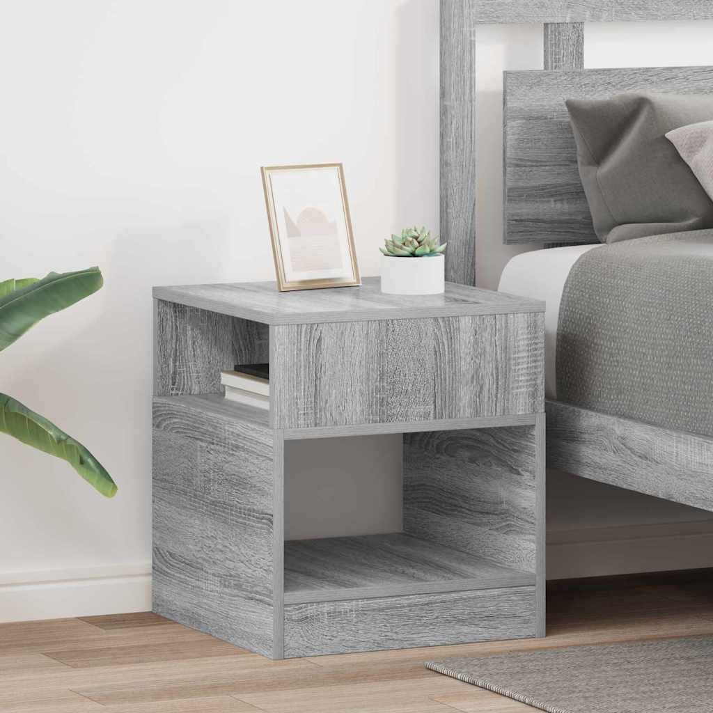 vidaXL End Table 2 pcs Grey Sonoma 40.5 x 40 x 45 cm Engineered Wood 1