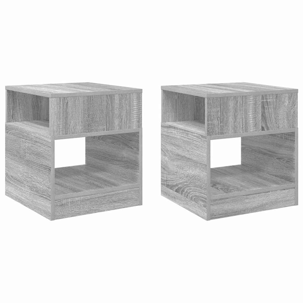 vidaXL End Table 2 pcs Grey Sonoma 40.5 x 40 x 45 cm Engineered Wood 2
