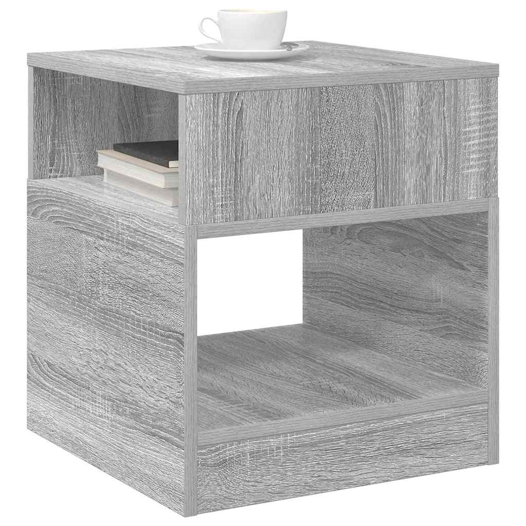 vidaXL End Table 2 pcs Grey Sonoma 40.5 x 40 x 45 cm Engineered Wood 3