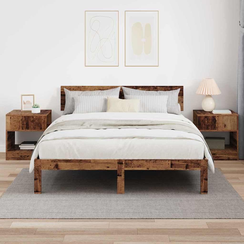 vidaXL End Table 2 pcs Old Wood 40.5 x 40 x 45 cm Engineered Wood 4