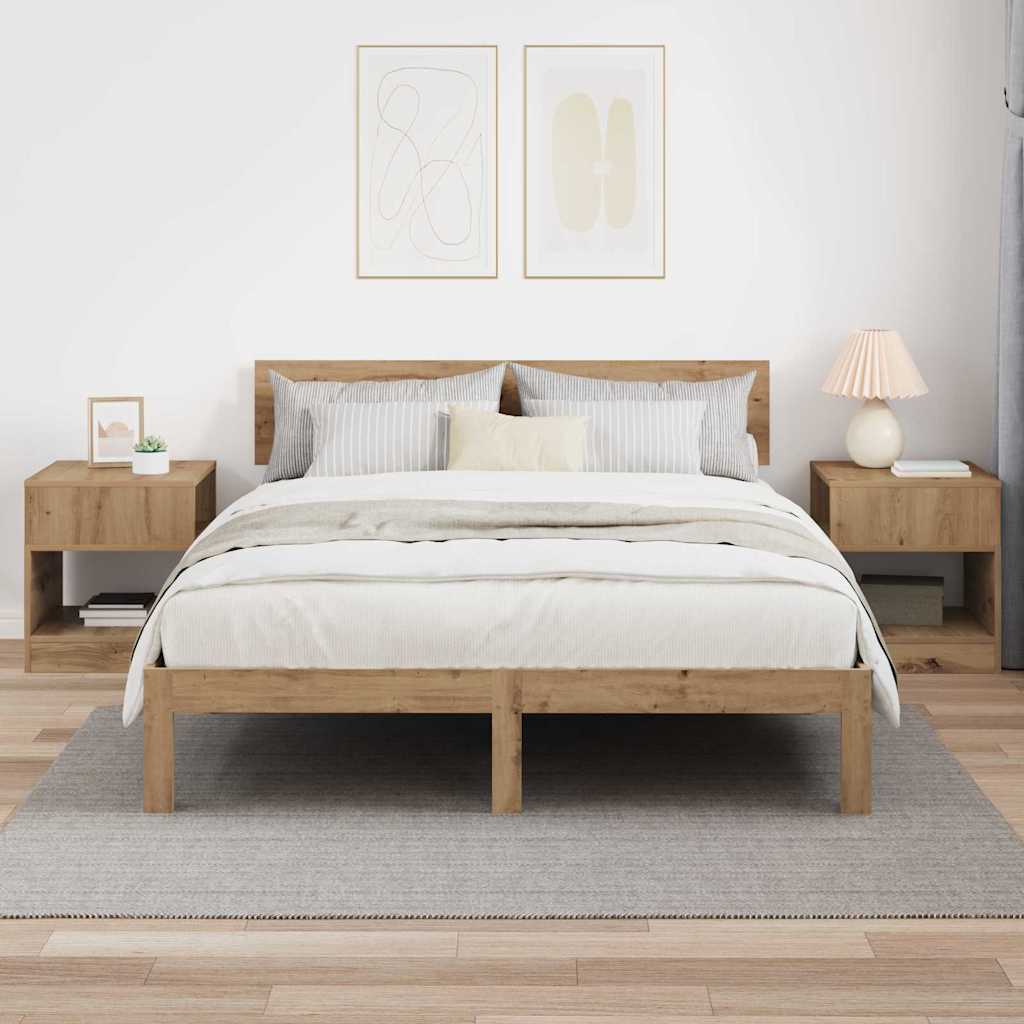vidaXL End Table 2 pcs Artisan Oak 40.5 x 40 x 45 cm Engineered Wood 4