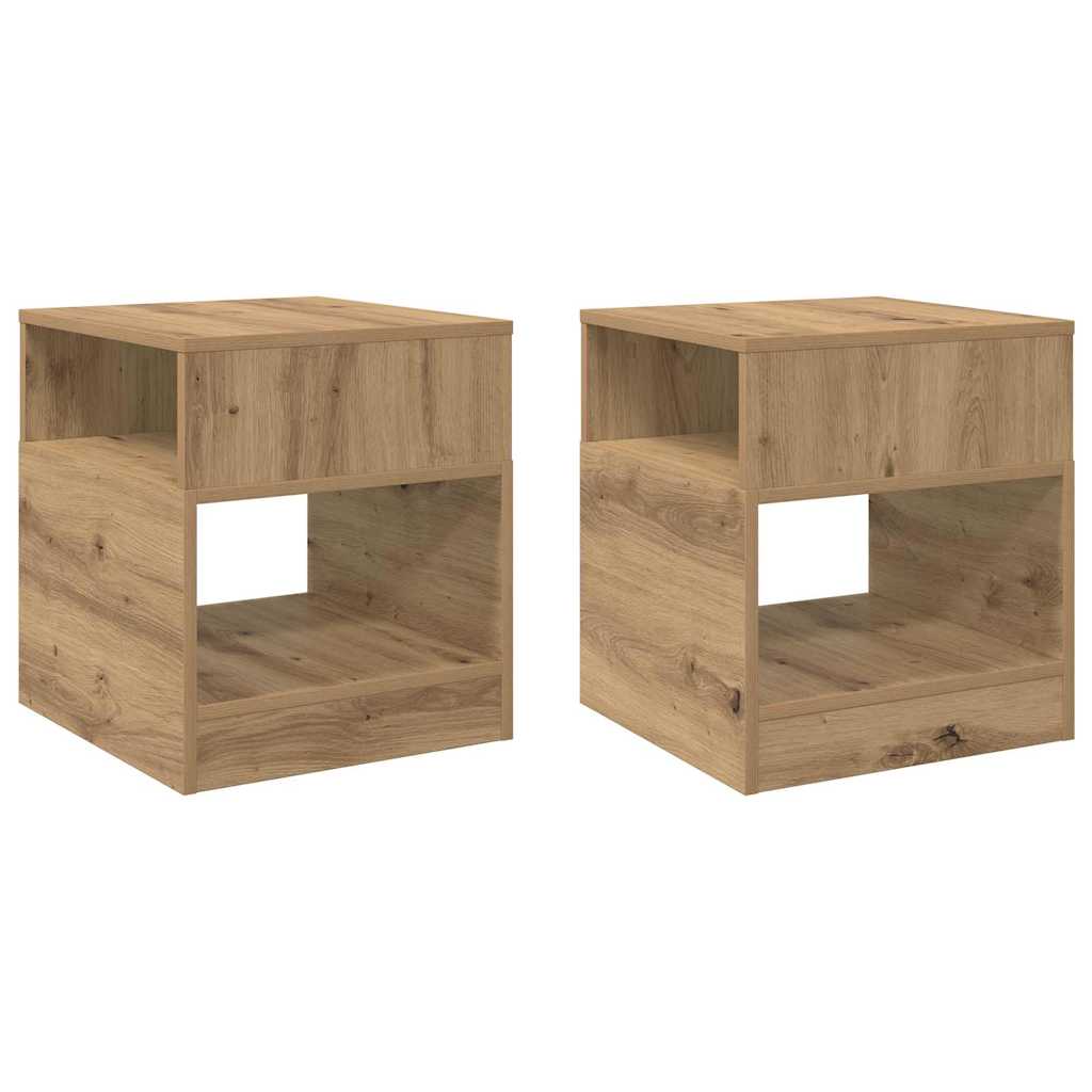 vidaXL End Table 2 pcs Artisan Oak 40.5 x 40 x 45 cm Engineered Wood 2