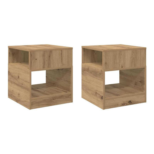 End Table 40.5 x 40 x 45 cm Engineered Wood Width 40.5 cm Artisan oak