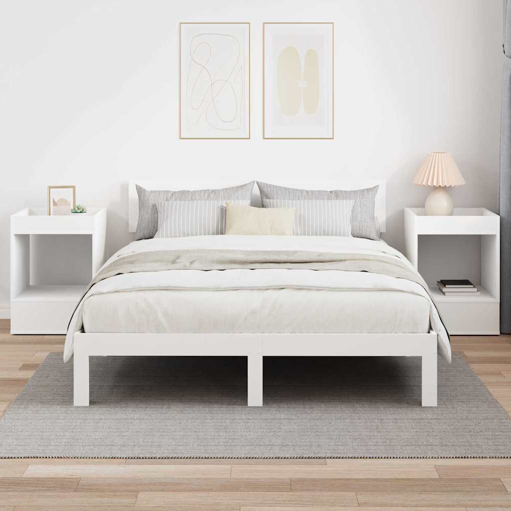 vidaXL End Table 2 pcs White 40 x 40 x 56 cm Engineered Wood 4