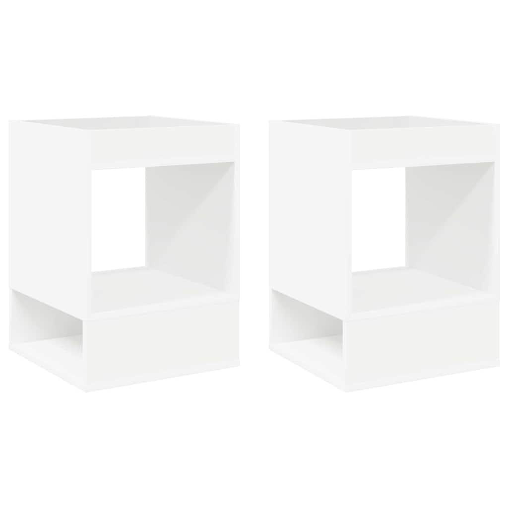 vidaXL End Table 2 pcs White 40 x 40 x 56 cm Engineered Wood 2
