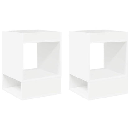 vidaXL End Table 2 pcs White 40 x 40 x 56 cm Engineered Wood 2